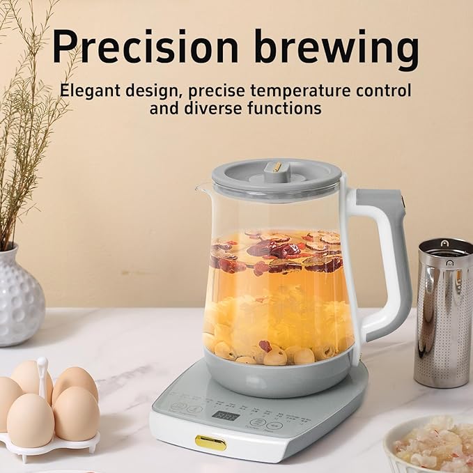 Health Pot Electric Kettle with Infuser,Smart Fruit Hot Tea Maker, Temperature Control and Tea Keep Warm, 12 Functional Procedures, 1.8 Liters of Capacity