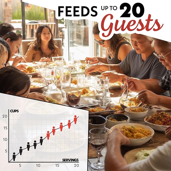 Gourmia Rice Cooker – 5 Qt Capacity, 20 Cup Cooked, 10 Cup Uncooked, Digital Controls, 6 Cooking Presets, Grain Cooker & Steamer, Nonstick Pot, Steam Tray, Delay Timer, Keep Warm, Stainless Steel