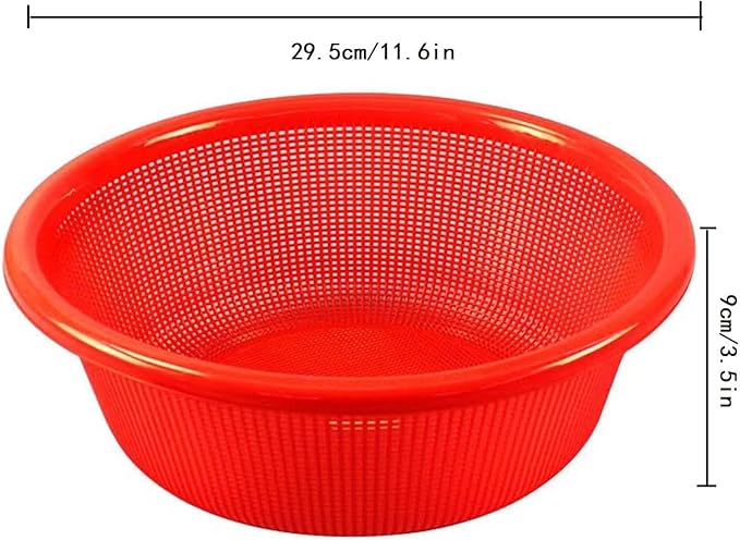 4 pcs Plastic Wash Basket Round Perforated Colander Wash Vegetables and Fruits Drain Cooked Pasta Kitchen Essentials Food Strainer Basket Strainer Kitchen Blue pink green red