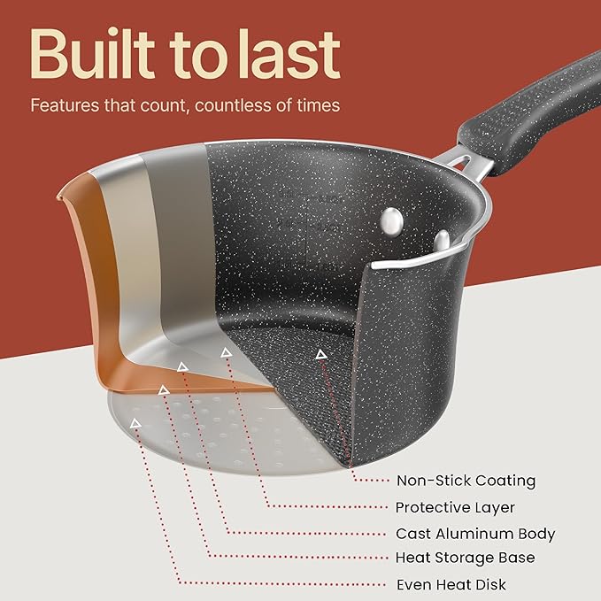 Pots and Pans Set, 23-Piece Non Stick Cookware & Bakeware Sets with Plaid Pattern, Stackable Design, Dishwasher Safe, Stain-resistant, Oven & All-Stove Safe, Tempered Glass Lid, Dark Gray