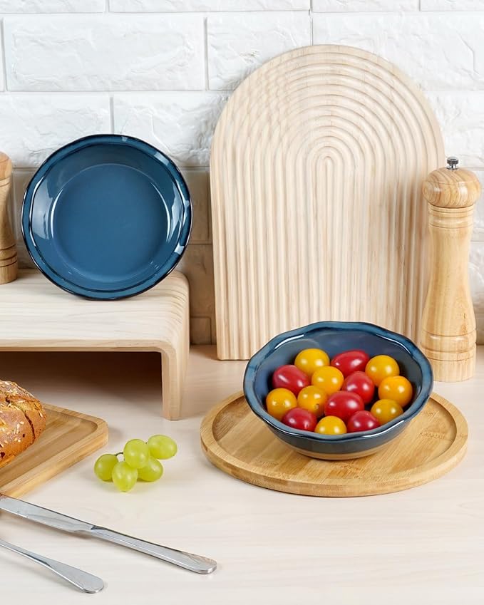 NUTRIUPS 6.5 Inch Ceramic Mini Pie Pans Set of 2, Pot Pie Baking Dishes, Small Pie Pans Oven Safe