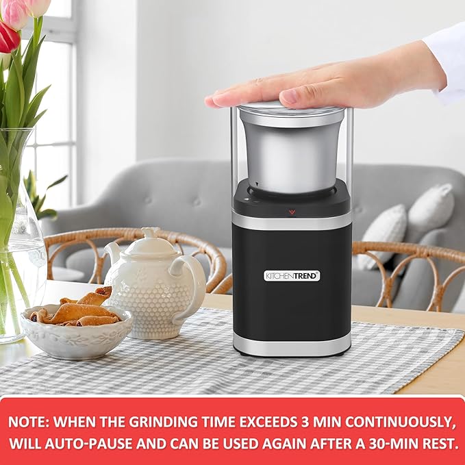 Coffee Bean Grinder Electric, Espresso Grinder for Home Use with Removable Stainless Steel Bowl, 12-Cups Coffee Bean Capacity w/Cleaning Brush (Black)