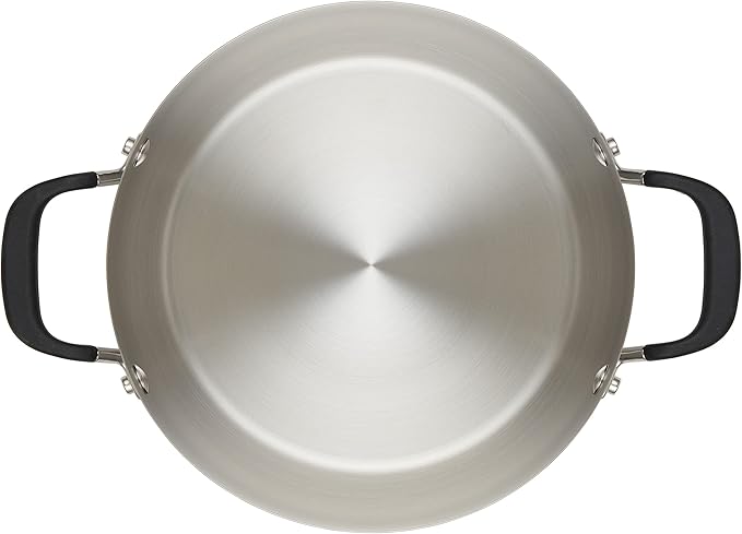 KitchenAid Stainless Steel Stockpot with Measuring Marks and Lid, 8 Quart, Brushed Stainless Steel