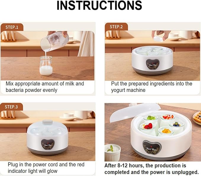 Yogurt Maker, Automatic Digital Yoghurt Maker Machine with 5 Glass Jars 42 Ozs, with Constant Temperature Control for Home Organic Yogurt, Cheese, Fruit Wine (No Cups)