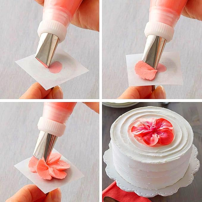 7 Pieces Rose Flower Piping Tips Set, Cake Decorating Tips Icing Piping Nozzles Set Cupcake Decorating Kit