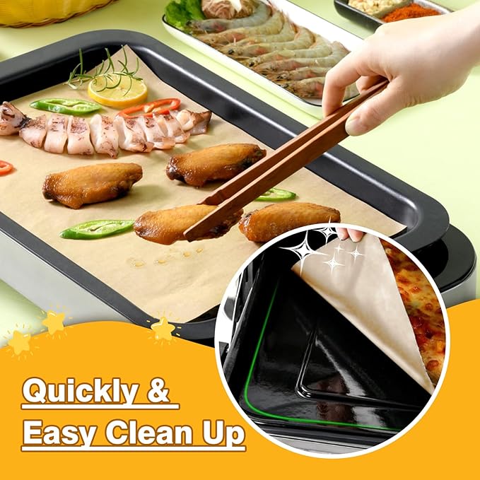 Air Fryer Paper Liners, 100 PCS Unbleached Parchment Paper Air Fryer Liners Disposable Compatible with Instant Pot 10 QT Air Fryer Accessories Non-Stick Baking Sheets