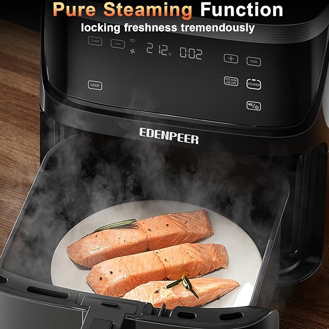 Steam Air Fryer, Non Toxic,12-IN-1 Large Air Fryers with Superior Airflow, Self-cleaning Smart Digital Fryer, Air Fry, Roast, Reheat, Dehydrate, Air Crisp Technology with 420F for Hot,7.5 QT