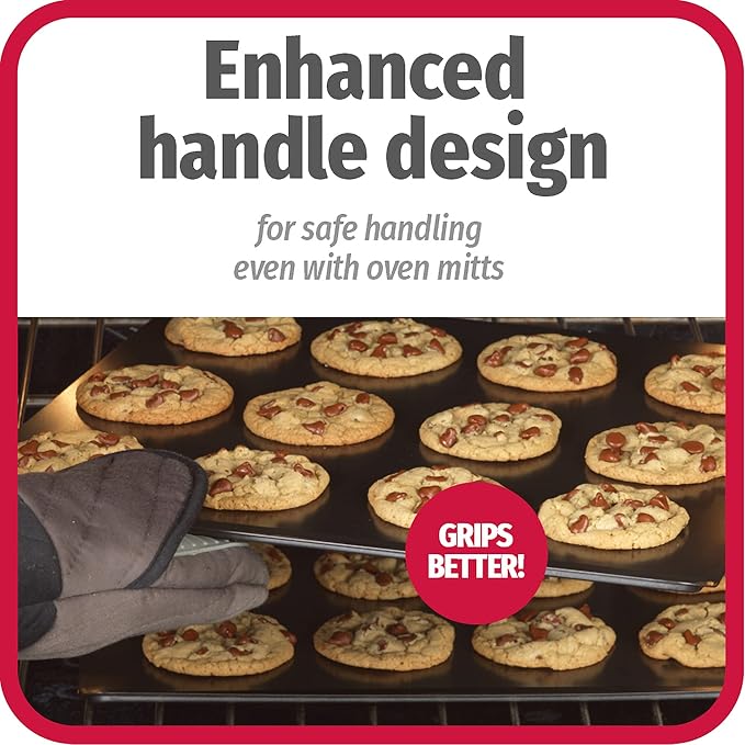 GoodCook AirPerfect 16" x 14" Nonstick Steel Insulated Cookie Sheets, No-Burn Baking Sheets with Large Handles, Set of 2, Gray