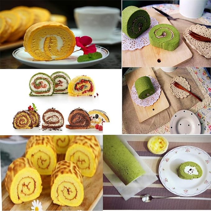 Swiss Roll Cake Mat - Flexible Multipurpose Silicone sheet Nonstick jelly roll pan Baking Tray Pastry Mat Pizza Cookies Mold(set of 2)
