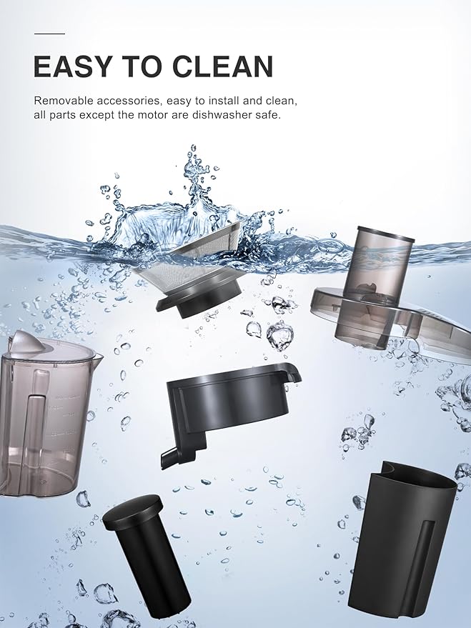 Juicer Machine, 800W Centrifugal Juicer Extractor with Wide Mouth 3” Feed Chute for Fruit Vegetable, Easy to Clean, Stainless Steel, BPA-free (Metallic Black)