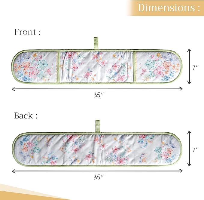 Maison d' Hermine Paradise Island 100% Cotton Easter Double Oven Glove with Loop Heat Resistant for BBQ | Cooking | Baking | Grilling | Microwave | Barbecue | Spring/Summer (7.5 Inch by 35 Inch)