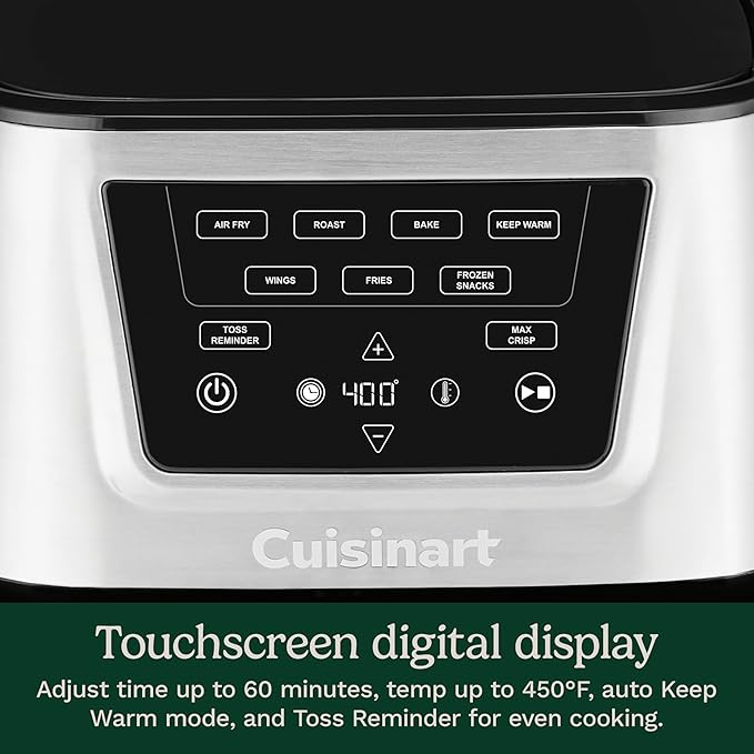 Cuisinart 6 Qt Basket Air Fryer, Black & Silver, AIR-180
