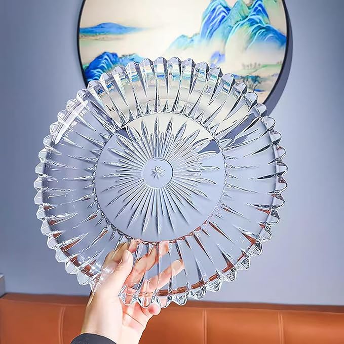 Glass Fruit Bowl or Decorative Bowl, used for Kitchen counter or living room center table decoration, Centerpiece Bowl (11.6in)