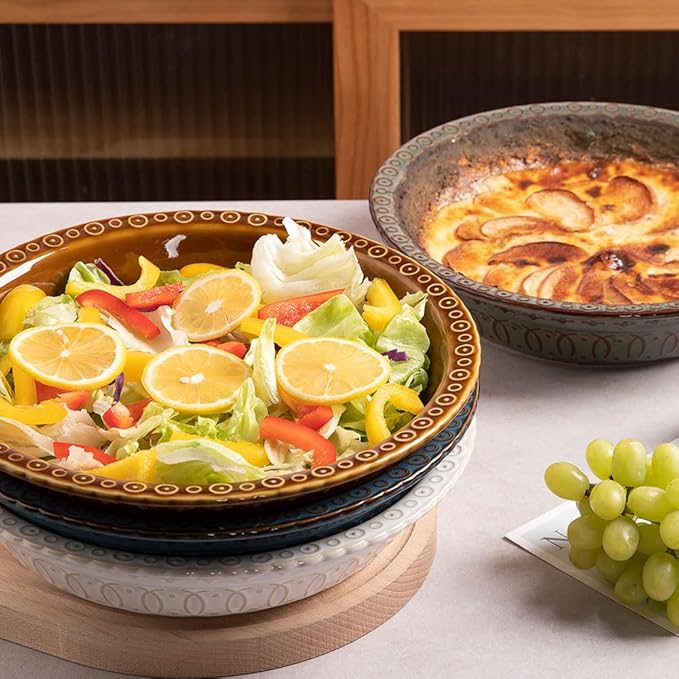 Sweejar Ceramic Pie Pan for Baking,Round Baking Dish Pan for Dinner 10 Inches, Pie Dish Non-Stick Pie Plate for Quiche,Tart,Cake,Pumpkin Pie, Pot Pies (White)