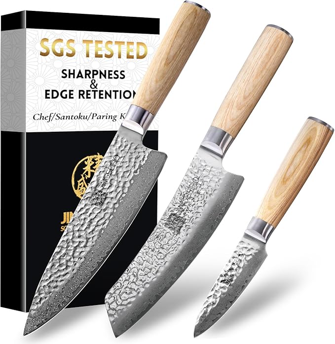 Damascus Kitchen Knife - VG-10 67-Layer Genuine Damascus Chef Knife, SGS Lab-Verified Sharpness & Edge Retention, Ergonomic Balanced Handle, Ideal for Home Use & Gifting