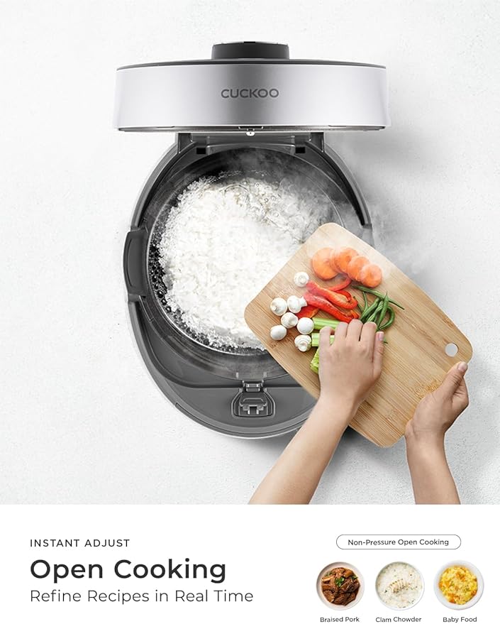 CUCKOO CRP-ST0609FG 6-Cup (Uncooked) / 12-Cup (Cooked) Twin Pressure Rice Cooker & Warmer with Nonstick Inner Pot, 16 Menu Options, 3 Voice Guide, Auto Clean (Gray)