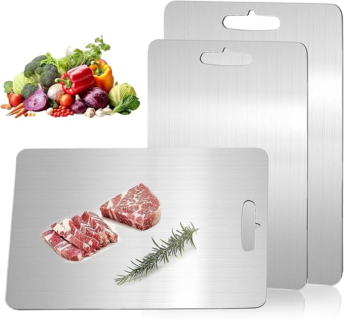 Katuchef Titanium Cutting Board,Katuchef Titanium Cutting Boards for Kitchen,Double-Sided Cutting Board for Vegetables And Meat, Easy To Clean and Store(M+XL)
