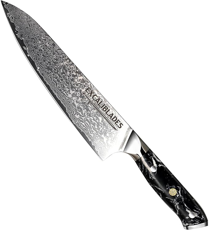 Chef Knife 8 Inch – VG-10 Damascus Stainless Steel, Razor Sharp, Full Tang, Ergonomic G10 Handle – Professional Kitchen Knife for Meat, Vegetables, Fruits – Durable, Balanced Cutlery Gift