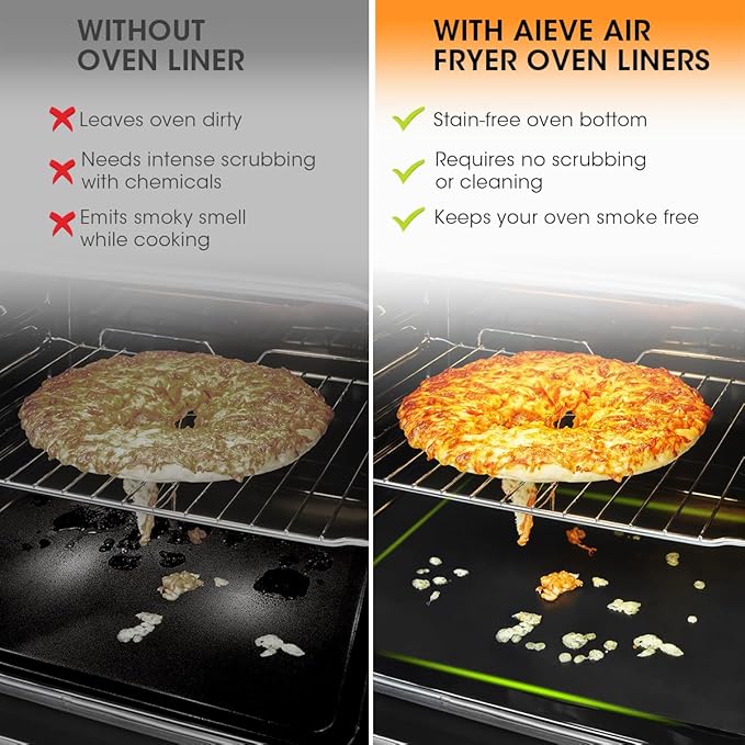 Aieve Air Fryer Liners for Ninja Foodi Air Fryer, 12"X12" Reusable Toaster Oven Liners for Bottom of Oven, Non-Stick Heat Resistant Oven Mat Compitable with Ninja SP101/SP201/SP301/SP351 (4 Pack)