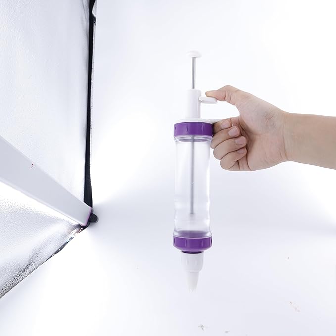 JAYVAR Dessert Decorating Syringe Set, Icing Dispenser Tool, Dessert Decorator Pro with 7 Icing Nozzles for Pushes Icing to Decorate Baked, Cake Decorating Gun for Frosting Cream to Make Cupcakes