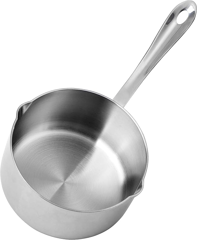 10 Ounce Kitchen Induction Stainless Steel Milk Pot Saucepan Oil Chocolate Sauce Pan Butter Warmer Pot (300 ml)