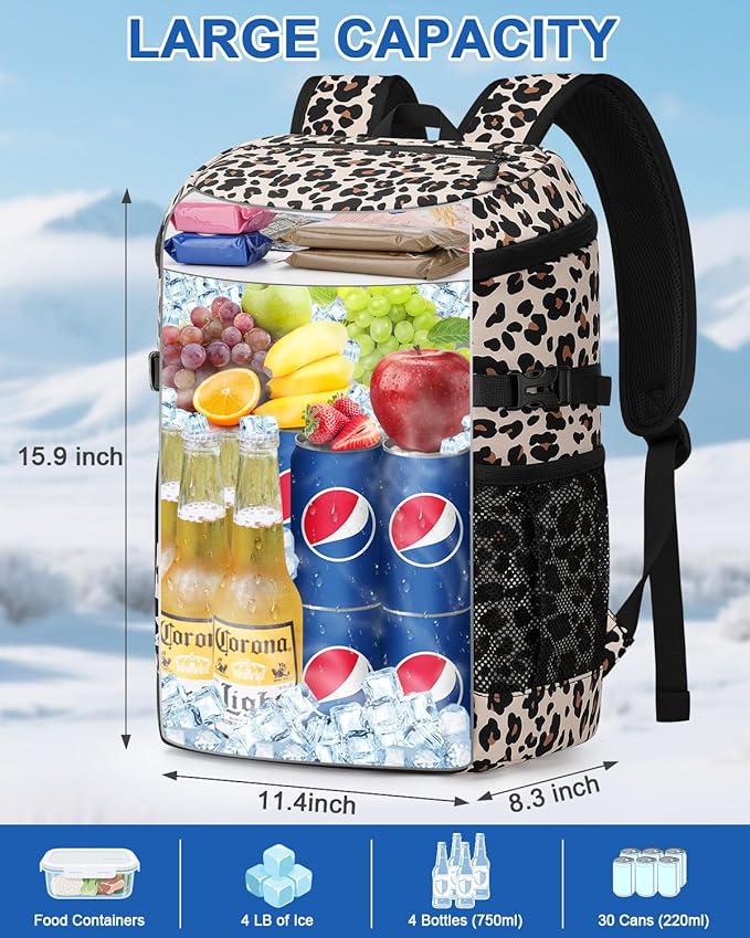 Cooler Backpack for Men Women Insulated Waterproof Backpack Cooler Leak Proof Cooler Bag Lightweight Lunch Backpack for Camping Beach Travel Picnic