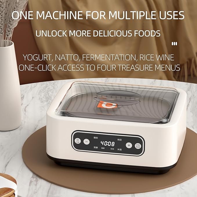 Yogurt Maker Machine, Adjustable Time & Temp Control (1-99 Hour Adjustable), 1600ML Yogurt Maker Machine for Homemade Yogurt, Versatile and Efficient Yogurt Maker for Healthy Living