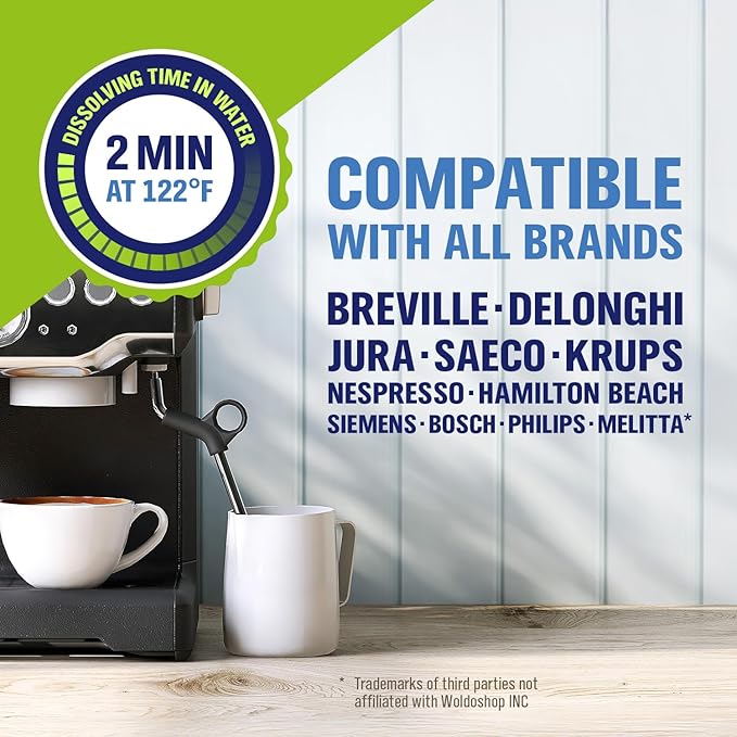 Coffee Machine Cleaner and Descaling Tablets - for 40 uses compatible with Keurig, Nespresso, Ninja, Delonghi, Miele & Coffee Maker Pot