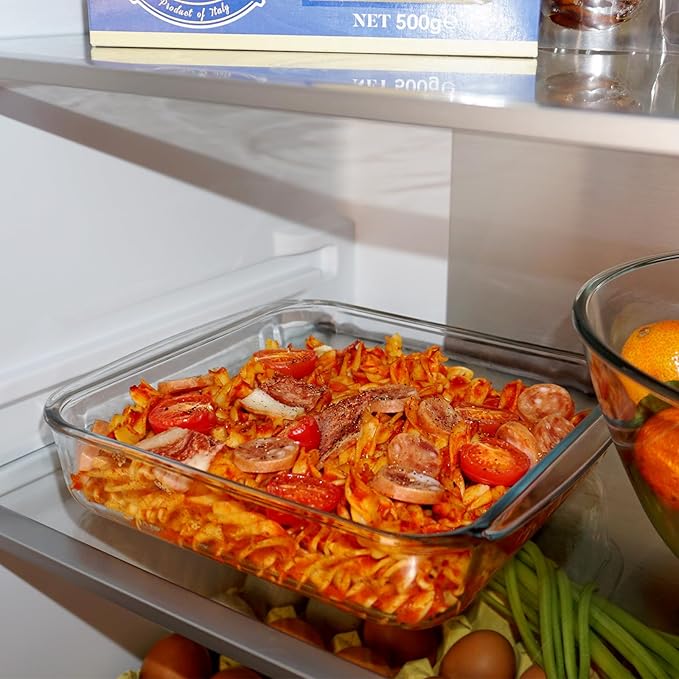 8×8in Square Glass Baking Dish, 1.6QT Glass Baking Pan, Baking Dishes for Oven
