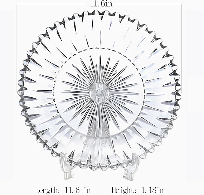 Glass Fruit Bowl or Decorative Bowl, used for Kitchen counter or living room center table decoration, Centerpiece Bowl (11.6in)