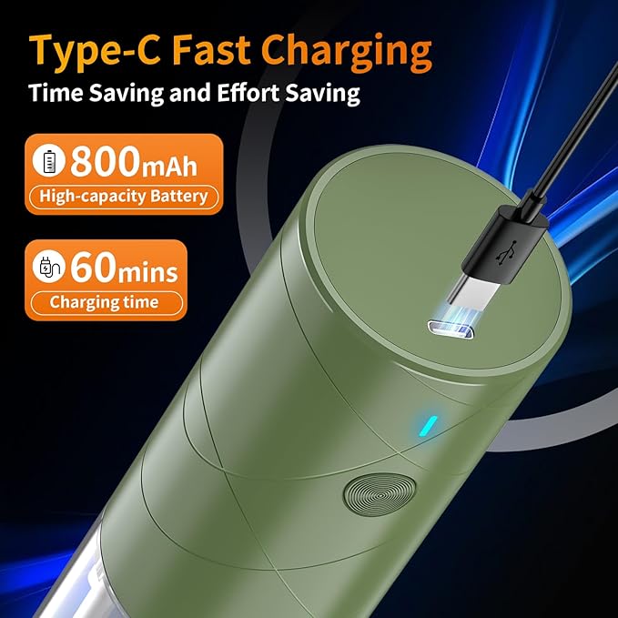 2Pack Electric Salt and Pepper Grinder Set USB Rechargeable with Warm LED Light, Adjustable Coarseness Lidaop Large Capacity Automatic Salt Pepper Mill Grinder for Kitchen, Restaurant, Outdoor, Green