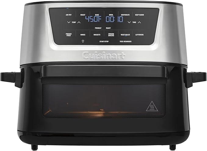 Cuisinart Air Fryer, 9-Quart Basket Large Fryer with 6 Cooking Functions to Air Fry, Roast, Bake, Broil, Keep Warm, and Dehydrate, 6 Airfryer Presets, Dishwasher-Safe Parts, AIR-220, Stainless Steel
