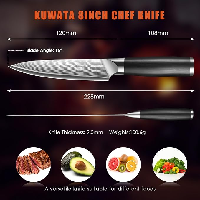 Kuwata Japanese Utility Knife, 5 inch Handcrafted VG10 Stainless Steel Paring Knife, Professional Japanese Kitchen Knives with Ergonomic Handle Grip and Gift Box