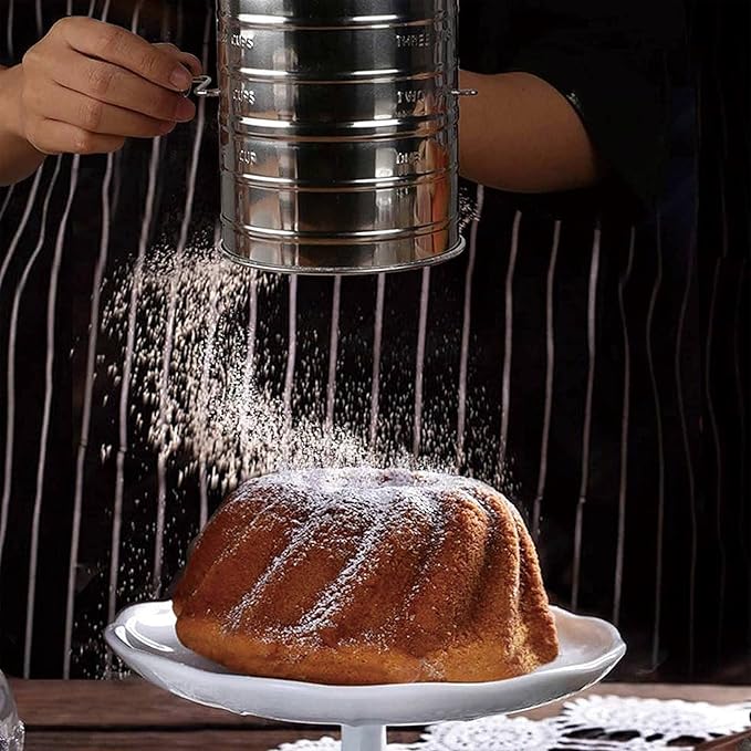 HULISEN Pastry Cutter, Dough Blender, 3 Cup Flour Sifter and Biscuit Cutter, Stainless Steel Dough Cutter, Professional Baking Dough Tools for Cooking Cookies and Donuts(4 Pcs/Set)