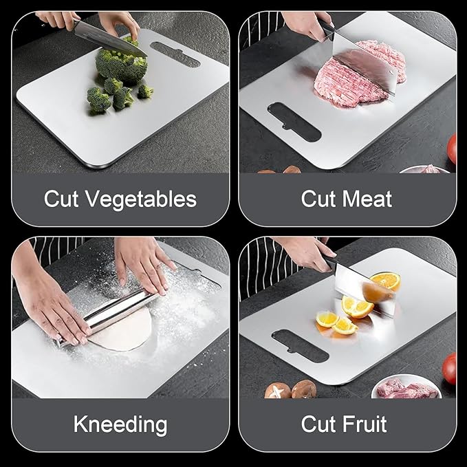 Titanium Cutting Board Set of 3, Cutting Boards for Kitchen, Double-Sided Food-Grade, No toxic, New Upgrade, Hygiene Durable Dishwasher Safe Chopping Board for Meats, Fruits, Vegetables