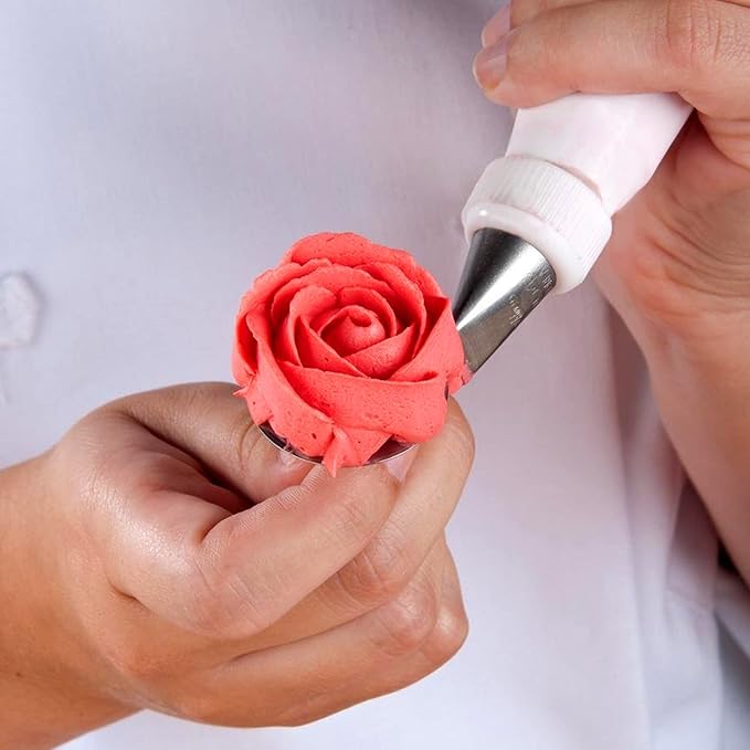 7 Pieces Rose Flower Piping Tips Set, Cake Decorating Tips Icing Piping Nozzles Set Cupcake Decorating Kit