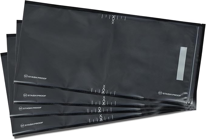 Resealable Zipper Vacuum Seal Bags 11" x 24" (50 Count) 5.5 Mil (Black and Clear) - BPA Free Commerical Grade Food Saver for Storage, Sous Vide, and Meal Prep Sealer Bag