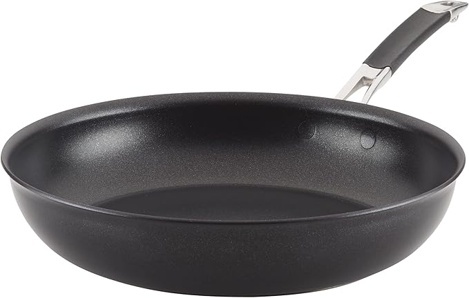 Anolon 87538 Smart Stack Hard Anodized Nonstick Frying Pan / Fry Pan / Hard Anodized Skillet - 12 Inch, Black