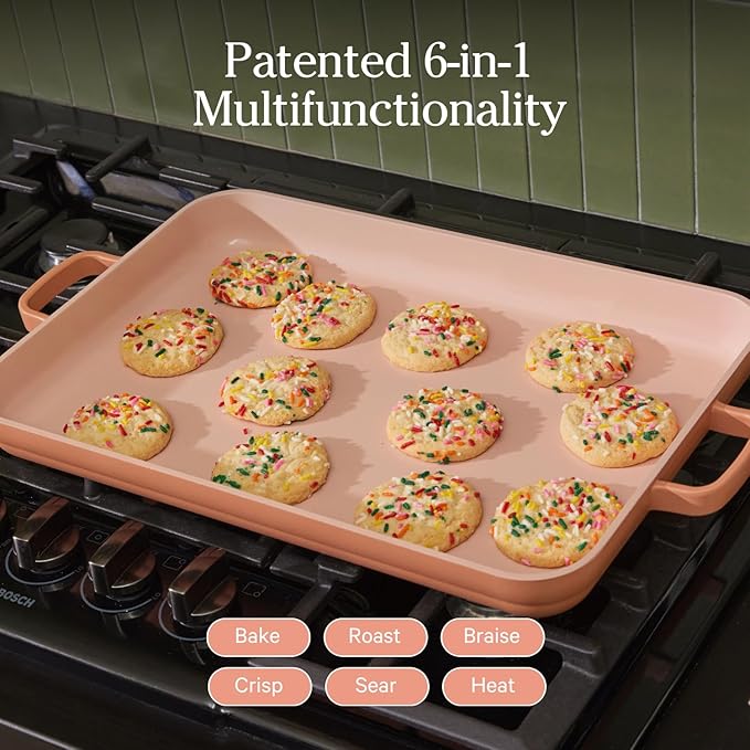 Our Place Bakeware Set | 5-Piece Nonstick, Toxin-Free, Ceramic, Cast Aluminum Set with Oven Pan, Bakers, & Oven Mat | Space-Saving Nesting Design | Oven-Safe | Bake, Roast, Griddle and more | Spice