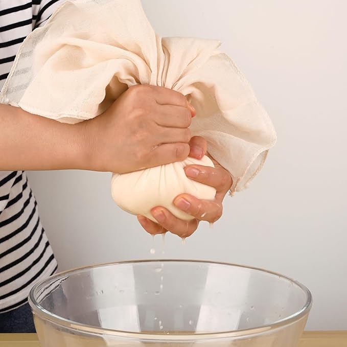 WMKGG Cheese Cloth, 9 PCS,20x20 Inch, Precut Cheesecloth for Straining, Hemmed 4 Edges, Grade 100, Reusable Unbleached Fine Mesh Cotton for Cooking, Juicing, Cheese Making, Baking, Yogurt