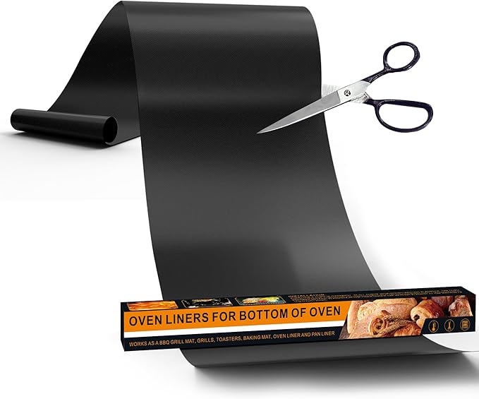 UBeesize 75 Inch Roll Reusable Oven Liners for Bottom of Oven,Thick Heavy Duty Non Stick Teflon Oven Mats Cut to Custom Fit Electric, Gas, Toaster,Convection, Microwave Ovens and Grills