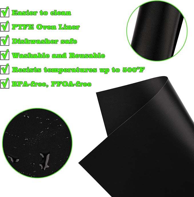 WMKGG 4 PCS Toaster Oven Liner for Ninja Flip Toaster Oven, Air Fryer Liners, Non-Stick Reusable, Airfryer Accessories 12"x12"