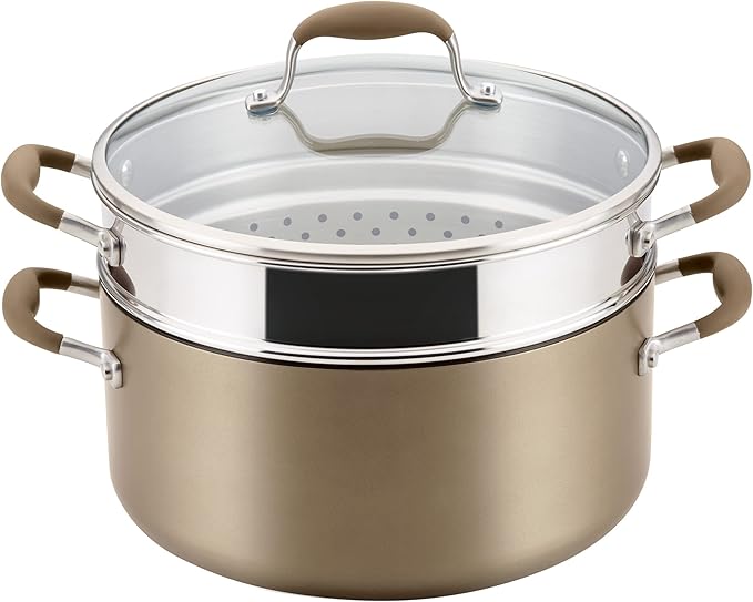 Anolon Advanced Home Hard-Anodized Nonstick Open Stock Cookware (8.5 Qt. Wide Stockpot, Bronze)
