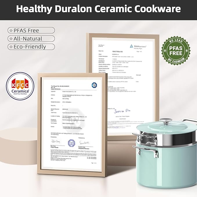 Nuwave Lux 13pc Forged Lightweight Cookware Set PFAS Free, Healthy G10 Duralon Ceramic Coating, Ultra Non-Stick, Stay-Cool Handles, Works on All Cooktops & Induction Ready