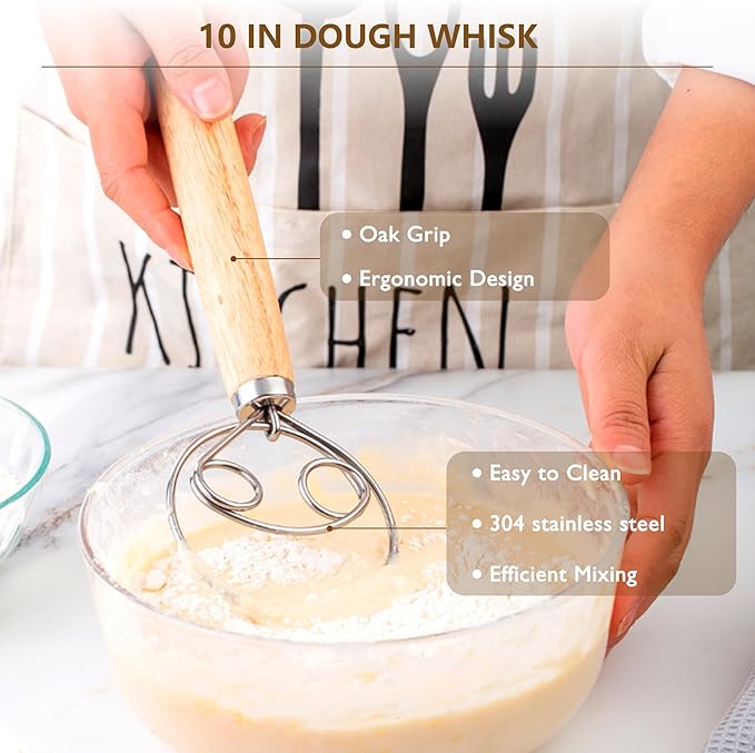 Complete Sourdough Starter Kit, Banneton Bread Proofing Basket with Glass Sourdough Starter Jar, Sourdough Bread Baking Supplies, 9'' Round Bread Proofing Basket, Sourdough Starter for Bread Making Baking Fermentation