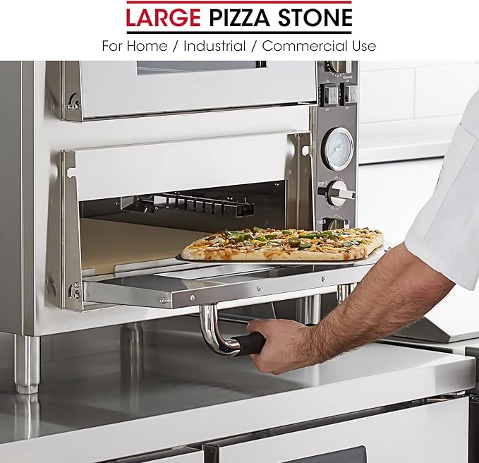 Unicook Extra Large Pizza Stone 18 Inch, Square Baking Stone for Oven and Grill, Heavy Duty Bread Pizza Pan, Thermal Shock Resistant Cooking Stoneware