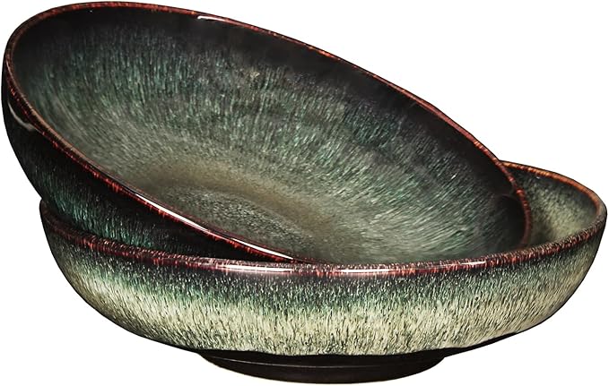 Soup bowl Soup plate Large Pasta Bowls 56 ounce, Set of 2, Serving,Salad,Dinner,deep Plate/Wide Bowl,Microwave, Oven, Dishwasher Safe Kitchen Dinnerware,Modern Porcelain Dishes 10 inch