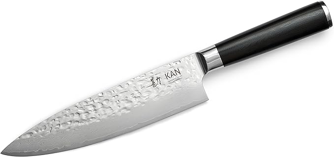 KAN Core Professional Chef Knife 8-inch VG-10 67 layers Damascus Ambidextrous (Hammered Japanese VG-10 Blade, G10 handle-upgraded version)