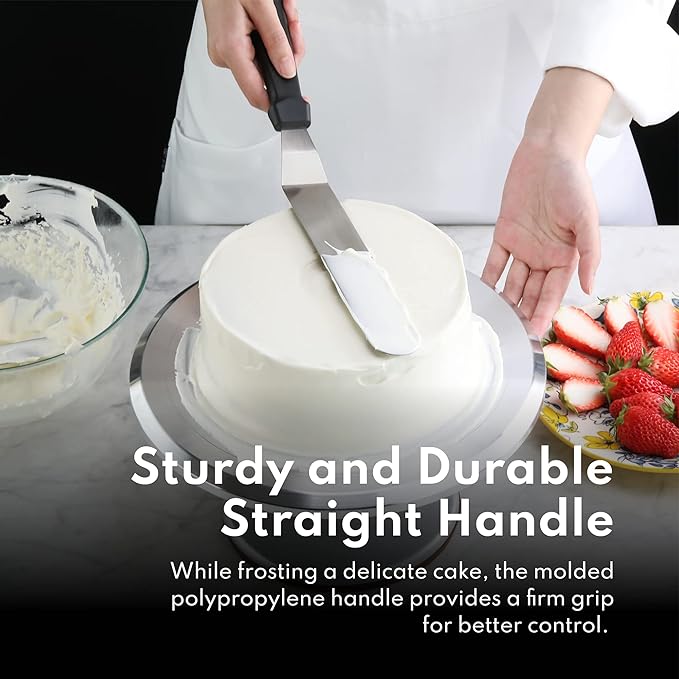 New Star Foodservice 38156 Angled Icing Spatula, 6-Inch Blade, 11-Inch Overall, Silver