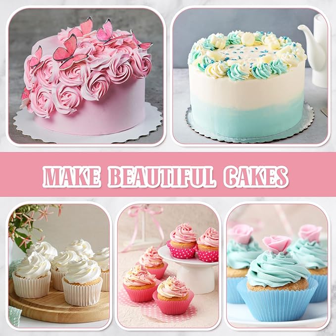 Uiifan 2 Sets Icing Decoration Gun Set Dessert Decorating Decorator Syringe Cake Decorating Tool and 12 Pcs Russian Piping Icing Nozzles Cupcake Filling Injector Cake Tool for Baking(Pink, Yellow)